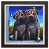 Image 1 : Ferjo- Original Oil on Canvas "Two Shar Pei Puppies"