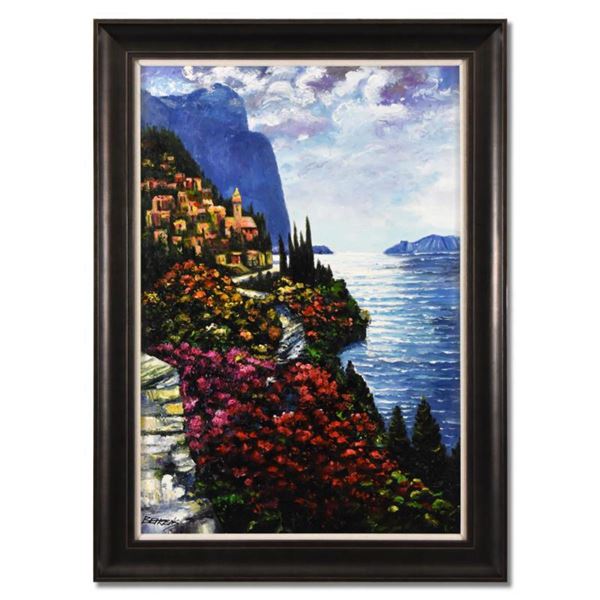 Howard Behrens (1933-2014), "Road to Amalfi" Framed Original Painting on Canvas, Hand Signed with Ce