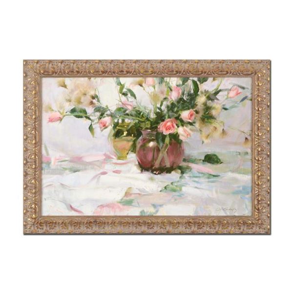 Dan Gerhartz, "Roses and Thistle" Framed Limited Edition on Canvas, AP Numbered 1/20 and Hand Signed
