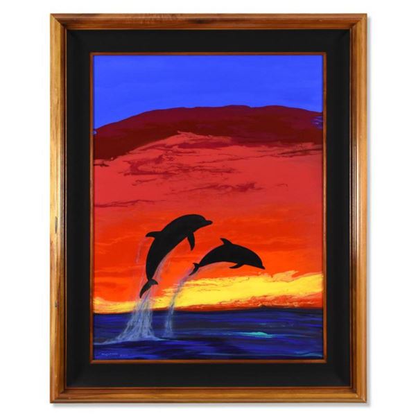 Wyland, "Ocean Rising" Framed Original Oil Painting on Canvas, Hand Signed with Letter of Authentici