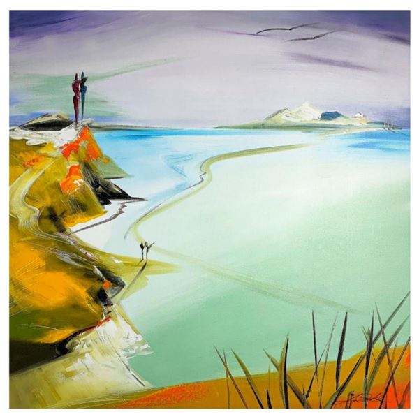 Alfred Gockel, "On the Edge" Hand Signed Limited Edition on Canvas with Letter of Authenticity.