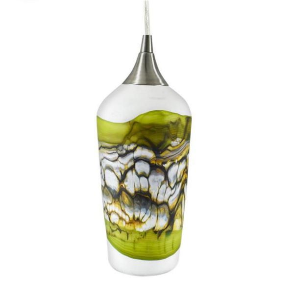 "Strata Series Hanging Cylinder Lamp" Hand Blown Glass Sculpture by GartnerBlade Glass.