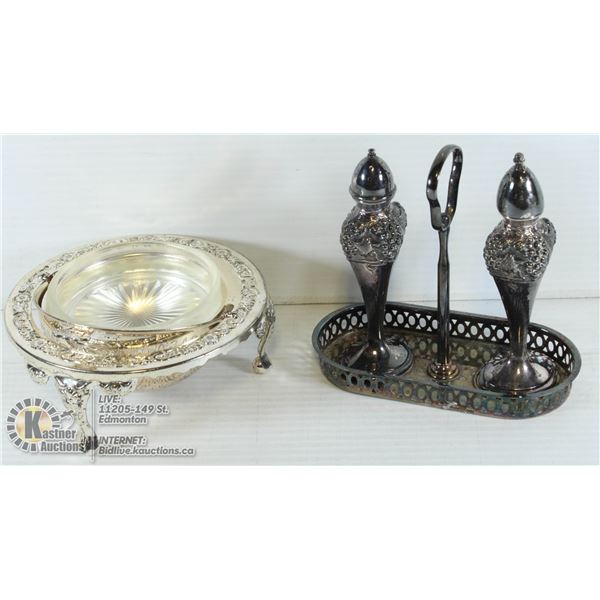 ANTIQUE SILVER PLATED BUTTER/
