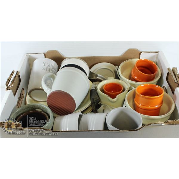 POTTERY ITEMS- ASSORTED BOX LOT OF 16