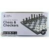 Image 1 : LARGE TRAVEL MAGNETIC CHESS & CHECKERS - 14"