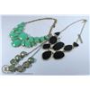 Image 1 : TURQUOISE TONE & BLACK GLAM NECKLACES