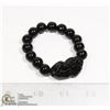 Image 1 : #288-PIXIU OBSIDIAN BEAD BRACELET 8"/ 12mm