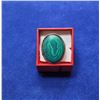 Image 1 : 11)  LARGE OVAL NATURAL MALACHITE RING