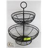 2-TIER BLACK METAL COUNTERTOP BOWL STAND