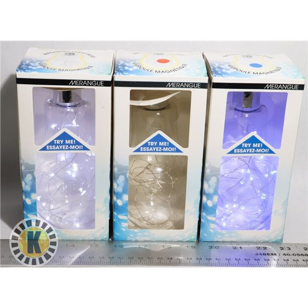 3 NEW MAGNETIC LIGHT BULBS CLEAR, BLUE, ORANGE