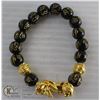 Image 1 : #39-BLACK OBSIDIAN DRAGON BEAD BRACELET 10mm