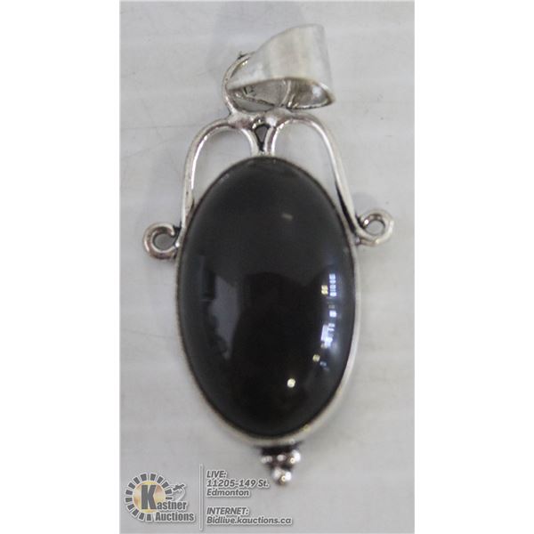 #130-NATURAL BLACK OBSIDIAN PENDANT