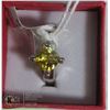 Image 1 : .925 SILVER YELLOW CUSHION CUT RING