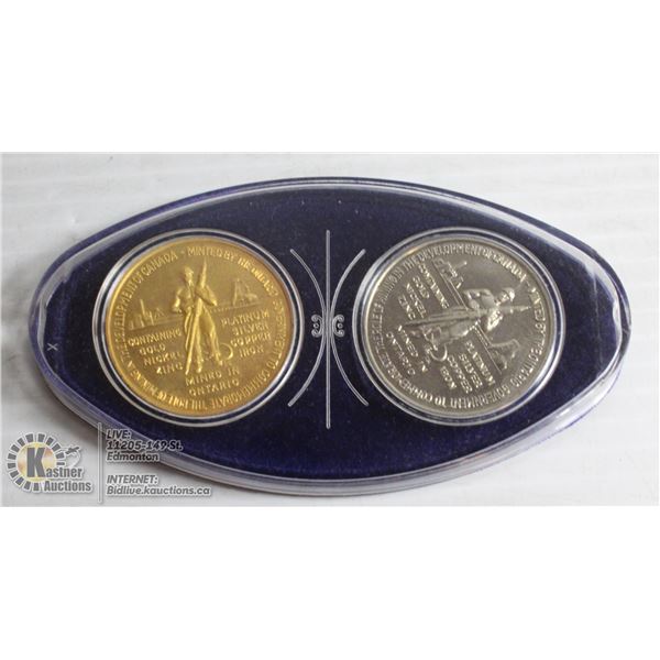 SET OF 2 1967 MEDALS WITH GOLD/SILVER/PLATINUM