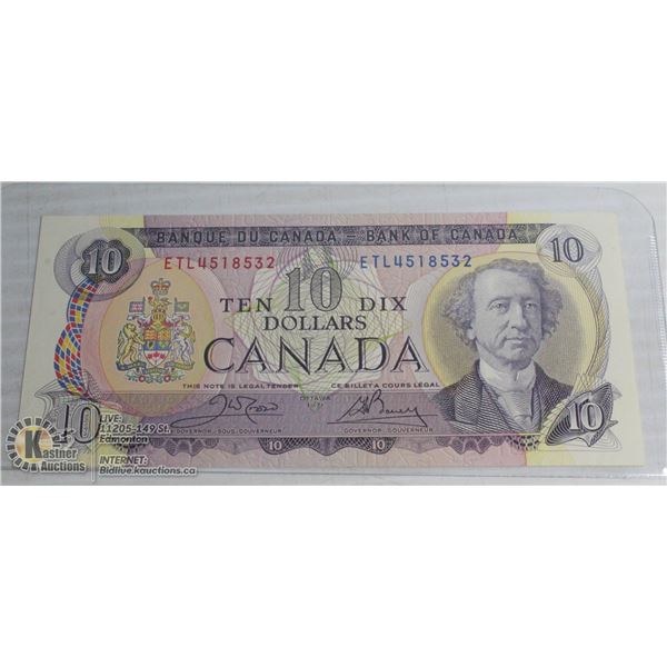 1971 MULTI-COLOUR CANADA $10 BANKNOTE