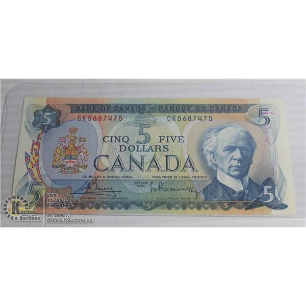 1972 MULTI-COLOUR CANADA $5 BANKNOTE