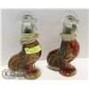 Image 1 : GLASS ROOSTER PAIR LARGE APPROX 20 INCHES TALL