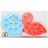 Image 1 : 2 NEW SILICON ICE CUBE TRAYS. 1 FLAMINGO, 1