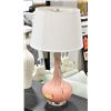 Image 1 : SHOWHOME LAMP -PINK BASE W/ WHITE SHADE APPROX 26"