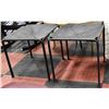 Image 1 : SHOWHOME PAIR OF BLACK LEATHER & METAL STOOLS