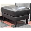 Image 1 : SHOWHOME BLACK LEATHERETTE OTTOMAN