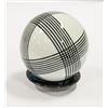 Image 1 : GLASS BLOWN BALL ON WHITEFISH POTTERY PLATE
