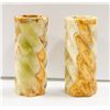 Image 1 : PAIR OF HEAVY STONE CANDLE HOLDERS