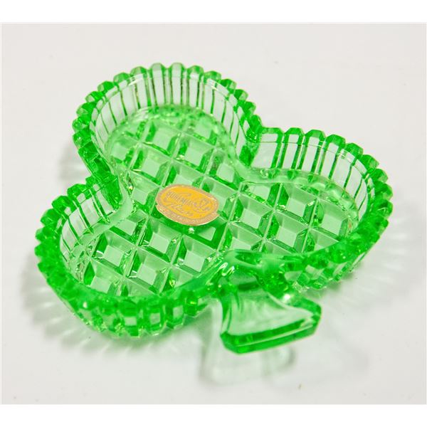 BOHEMIAN COLORED CRYSTAL MINI TRAYS GLASS NIB