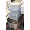 Image 1 : 4 RUBBERMAID CONTAINERS (3 ARE 11.US GALLONS)