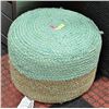 Image 1 : SHOWHOME BLUE/BEIGE WICKER BEAN BAG CHAIR