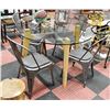 Image 1 : SHOWHOME GLASS ROUND DINING TABLE W/ 4 GREY CHAIRS