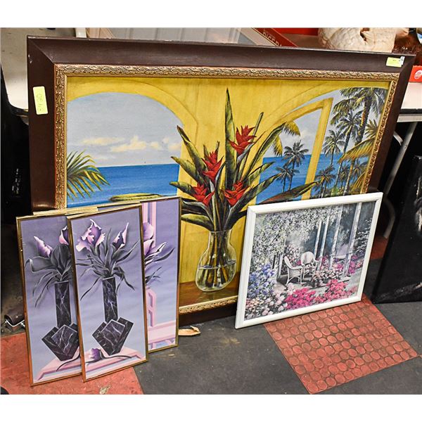 LOT OF ASSORTED ESTATE FRAMED PICTURES/PAINTINGS