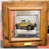 Image 1 : WOOD FRAMED MIRRORED CAR PICTURE