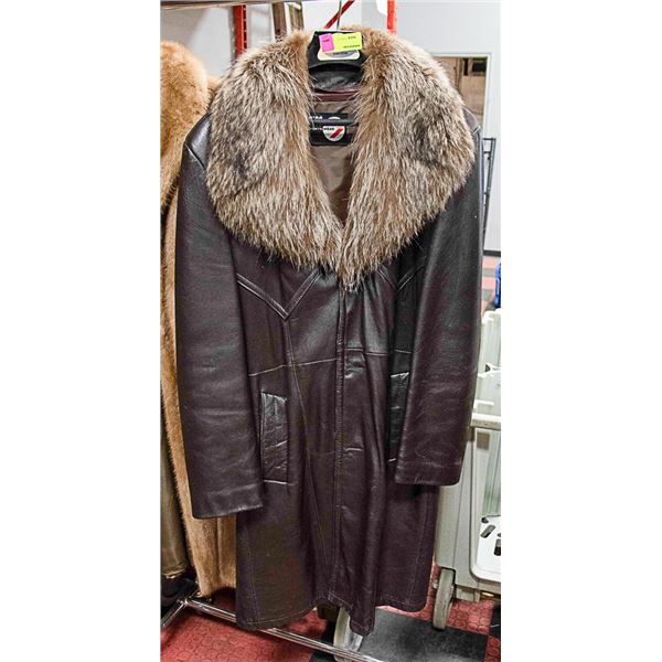 RICE LEATHER AND FUR COAT