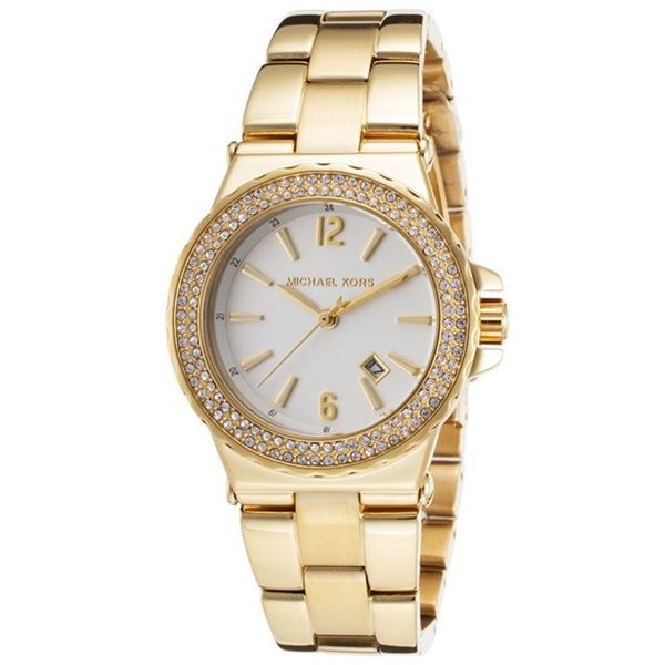 NEW MICHAEL KORS GOLD TONE CRYSTAL BEZEL MSRP $309