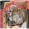 Image 1 : FLAT WITH CUCKOO CLOCK, ANTIQUE BINGO CAGE WITH