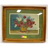 Image 1 : LARGE VINTAGE FRAMED NEEDLEPOINT FLOWERS