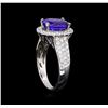 Image 4 : 14KT White Gold 2.88 ctw Tanzanite and Diamond Ring