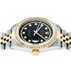 Image 9 : Rolex Mens 2 Tone Black 2.75 ctw Princess Cut Diamond Datejust 36MM Wristwatch