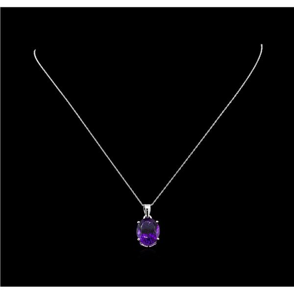 Crayola 8.80 ctw Amethyst Pendant With Chain - 14K White Gold