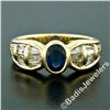 Image 2 : Trevi 18kt Yellow Gold 1.90 ctw Oval Sapphire & Baguette Diamond Ring