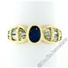 Image 4 : Trevi 18kt Yellow Gold 1.90 ctw Oval Sapphire & Baguette Diamond Ring