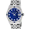 Image 2 : Rolex Womens Midsize 31mm Blue Diamond Lugs & Sapphire Datejust Wristwatch