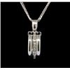 Image 1 : 14KT White Gold 0.77 ctw Diamond Pendant With Chain