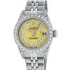 Image 2 : Rolex Ladies Stainless Steel Quickset Yellow Diamond Lugs Jubilee Datejust Wrist