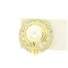 Image 5 : 18kt Yellow Gold 1.25 ctw Cultured Pearl and Diamond Button Earrings