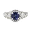 Image 2 : 1.95 ctw Sapphire and Diamond Ring - 18KT White Gold