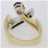 Image 4 : Two Tone 14K Gold 0.98 ctw QUALITY Sapphire Solitaire Ring w/ 3 Diamond Accents