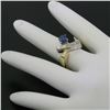 Image 6 : Two Tone 14K Gold 0.98 ctw QUALITY Sapphire Solitaire Ring w/ 3 Diamond Accents
