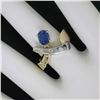 Image 7 : Two Tone 14K Gold 0.98 ctw QUALITY Sapphire Solitaire Ring w/ 3 Diamond Accents
